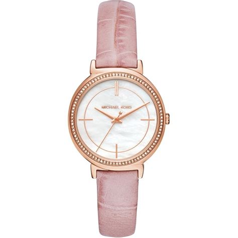 michael kors red leather watch cz stones|Michael Kors pink.